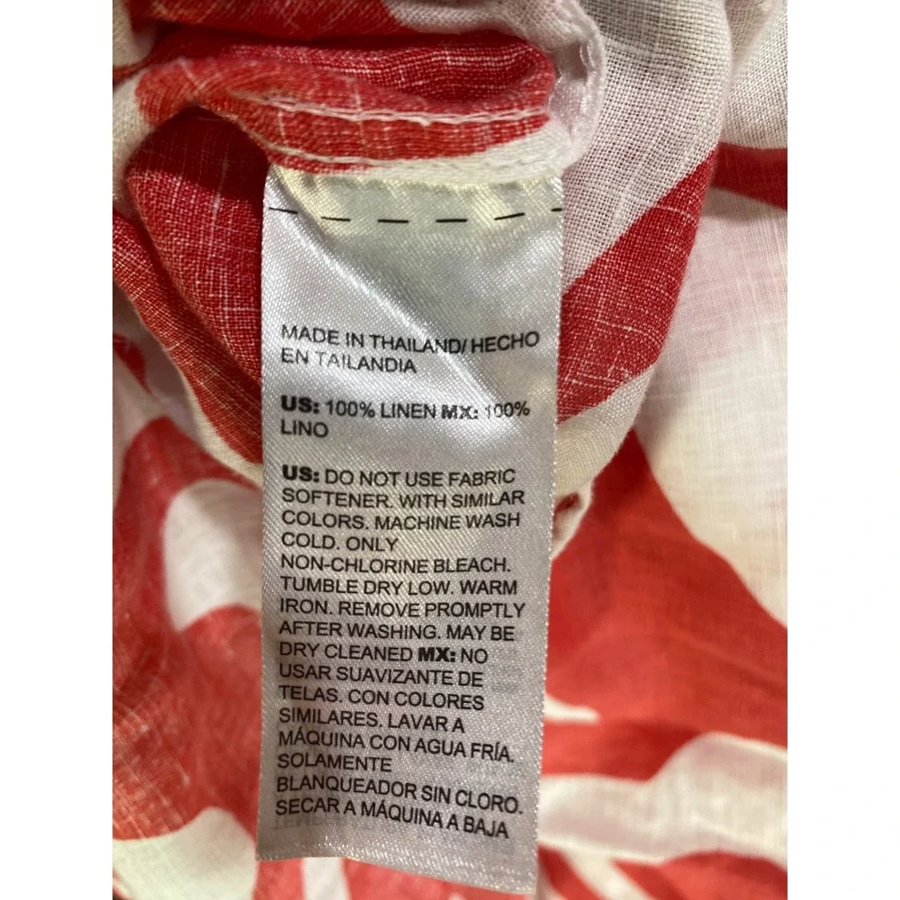 Chicos Abstract Swirl 100% Linen Button Down Shirt Size 1.5 US 10 Costal Vacay - Picture 4 of 7